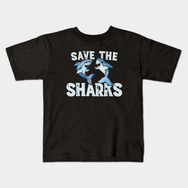 Save the Sharks Kids T-Shirt by bubbsnugg